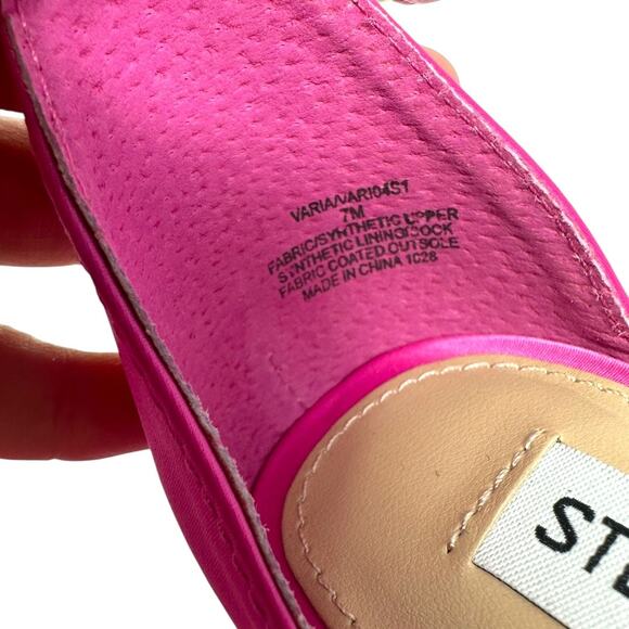 Steve Madden Pink Satin Strappy Platform Wedge Sandals Size 7 - Picture 5 of 9